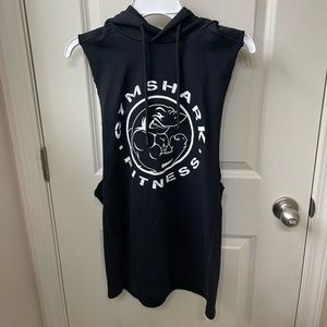 Gym shark cut off hoodie